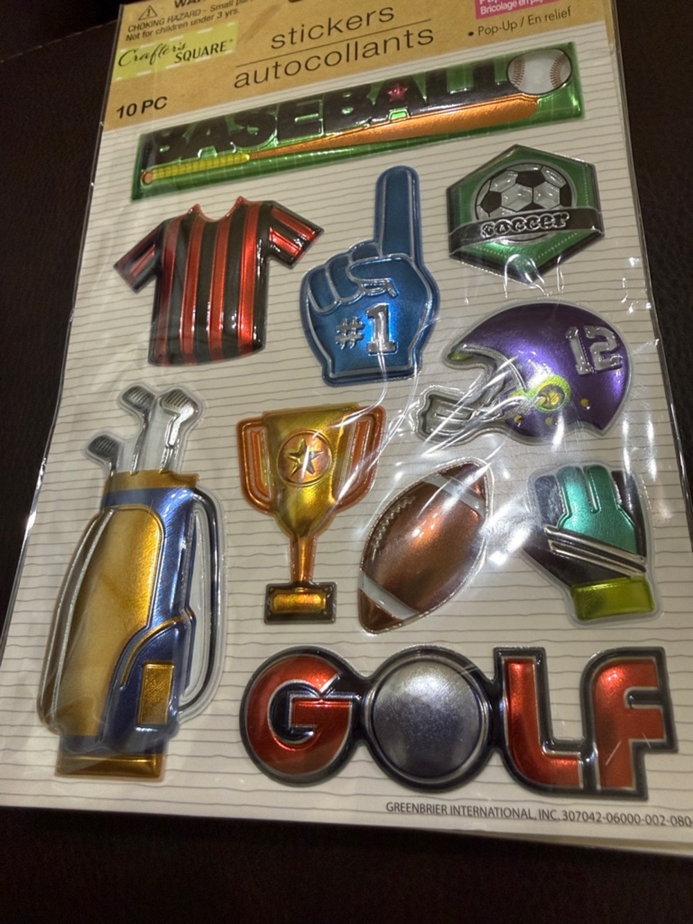 Crafter's Square Metallic Sports Sticker Pack - Multi Color - Picture 2 of 3